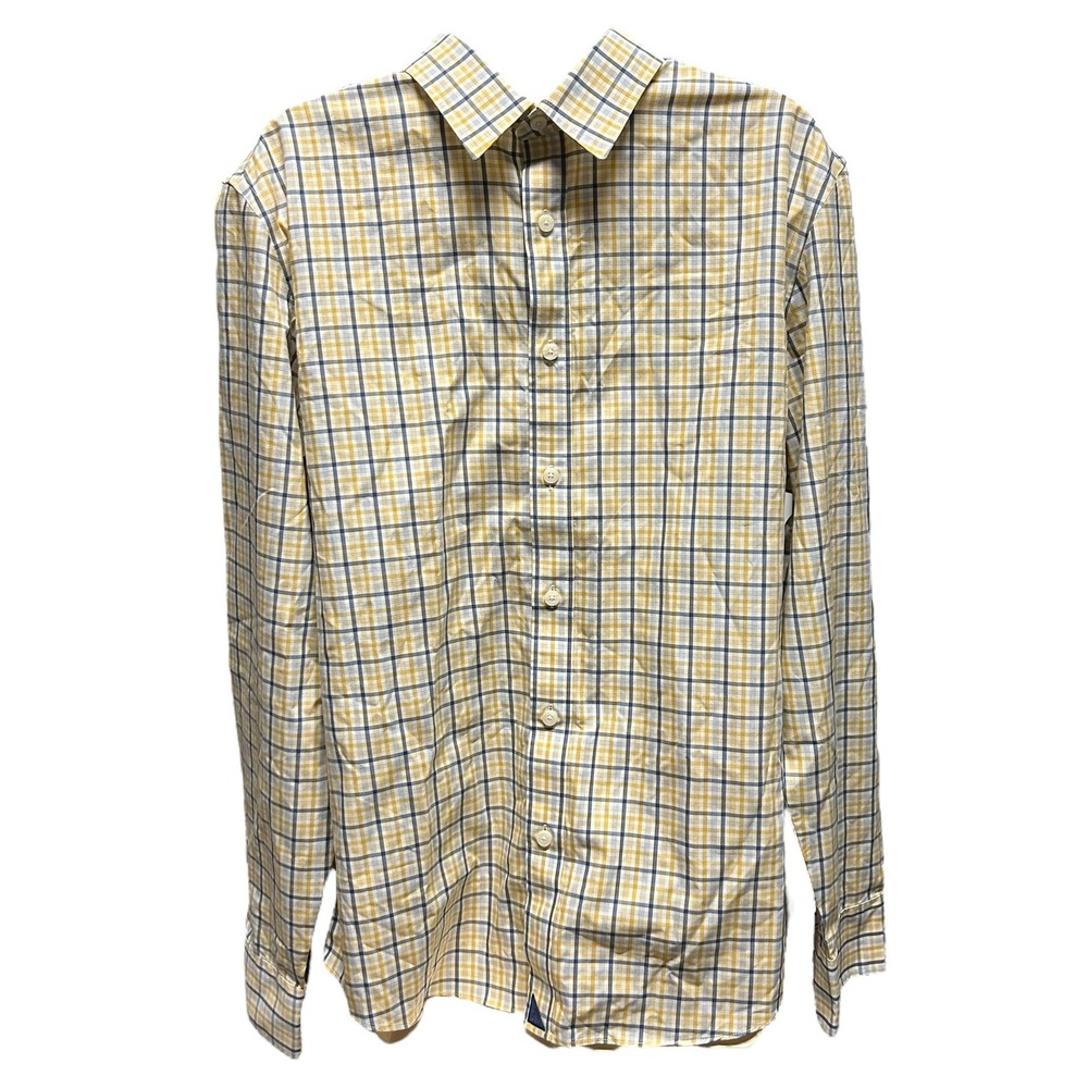 UNTUCKit Yellow and Blue Checkered Button Down Shirt